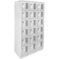 Assembled Lockerettes Clean Line Perforated Economy Lockers, 6 -tier, Bank of 3, 18" x 72" x 12", Steel Advanced Consulting and Training Ltd.