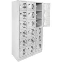 Assembled Lockerettes Clean Line Perforated Economy Lockers, 6 -tier, Bank of 3, 18" x 72" x 12", Steel Advanced Consulting and Training Ltd.