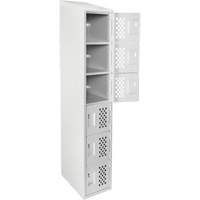 Clean-Line Perforated Lockerette, 6 -tier, 12" x 72" x 12", Steel Advanced Consulting and Training Ltd.