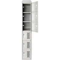 Clean-Line Perforated Lockerette, 6 -tier, 12" x 72" x 12", Steel Advanced Consulting and Training Ltd.