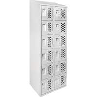Assembled Lockerettes Clean Line Perforated Economy Lockers, 6 -tier, Bank of 2, 18" x 72" x 12", Steel Advanced Consulting and Training Ltd.