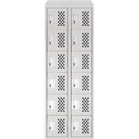Assembled Lockerettes Clean Line Perforated Economy Lockers, 6 -tier, Bank of 2, 18" x 72" x 12", Steel Advanced Consulting and Training Ltd.