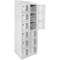 Assembled Lockerettes Clean Line Perforated Economy Lockers, 6 -tier, Bank of 2, 18" x 72" x 12", Steel Advanced Consulting and Training Ltd.