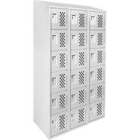 Assembled Lockerettes Clean Line Perforated Economy Lockers, 6 -tier, Bank of 3, 18" x 72" x 12", Steel Advanced Consulting and Training Ltd.