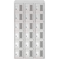 Assembled Lockerettes Clean Line Perforated Economy Lockers, 6 -tier, Bank of 3, 18" x 72" x 12", Steel Advanced Consulting and Training Ltd.