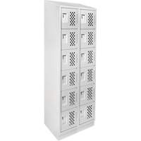 Clean-Line Perforated Lockerette, 6 -tier, Bank of 2, 15" x 72" x 12", Steel Advanced Consulting and Training Ltd.