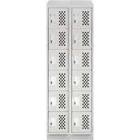 Clean-Line Perforated Lockerette, 6 -tier, Bank of 2, 15" x 72" x 12", Steel Advanced Consulting and Training Ltd.