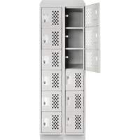 Clean-Line Perforated Lockerette, 6 -tier, Bank of 2, 15" x 72" x 12", Steel Advanced Consulting and Training Ltd.