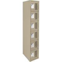 Assembled Lockerettes Clean Line Perforated Economy Lockers, 6 -tier, 18" x 72" x 12", Steel Advanced Consulting and Training Ltd.