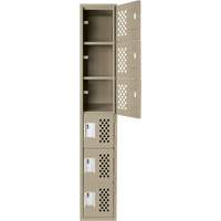Assembled Lockerettes Clean Line Perforated Economy Lockers, 6 -tier, 18" x 72" x 12", Steel Advanced Consulting and Training Ltd.