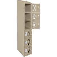Assembled Lockerettes Clean Line Perforated Economy Lockers, 6 -tier, 18" x 72" x 12", Steel Advanced Consulting and Training Ltd.