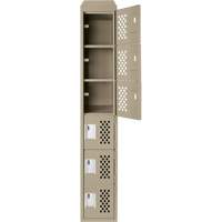 Assembled Lockerettes Clean Line Perforated Economy Lockers, 6 -tier, 18" x 72" x 12", Steel Advanced Consulting and Training Ltd.