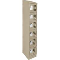 Assembled Lockerettes Clean Line Perforated Economy Lockers, 6 -tier, 18" x 72" x 12", Steel Advanced Consulting and Training Ltd.