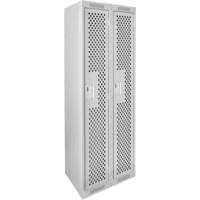Clean Line Lockers, 2 -tier, 12" x 12" x 72", Steel, Grey, Rivet (Assembled), Perforated Advanced Consulting and Training Ltd.