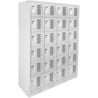 Assembled Clean Line Perforated Economy Lockers, 6 -tier, Bank of 4, 18" x 72" x 12", Steel Advanced Consulting and Training Ltd.