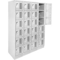 Assembled Clean Line Perforated Economy Lockers, 6 -tier, Bank of 4, 18" x 72" x 12", Steel Advanced Consulting and Training Ltd.