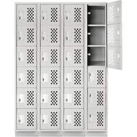 Assembled Clean Line Perforated Economy Lockers, 6 -tier, Bank of 4, 18" x 72" x 12", Steel Advanced Consulting and Training Ltd.