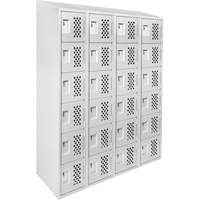 Assembled Clean Line Perforated Economy Lockers, 6 -tier, Bank of 4, 18" x 72" x 12", Steel Advanced Consulting and Training Ltd.