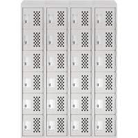 Assembled Clean Line Perforated Economy Lockers, 6 -tier, Bank of 4, 18" x 72" x 12", Steel Advanced Consulting and Training Ltd.