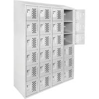 Assembled Clean Line Perforated Economy Lockers, 6 -tier, Bank of 4, 18" x 72" x 12", Steel Advanced Consulting and Training Ltd.