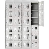 Assembled Clean Line Perforated Economy Lockers, 6 -tier, Bank of 4, 18" x 72" x 12", Steel Advanced Consulting and Training Ltd.