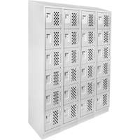 Assembled Clean Line Perforated Economy Lockers, 6 -tier, Bank of 4, 18" x 72" x 12", Steel Advanced Consulting and Training Ltd.