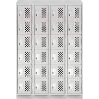 Assembled Clean Line Perforated Economy Lockers, 6 -tier, Bank of 4, 18" x 72" x 12", Steel Advanced Consulting and Training Ltd.