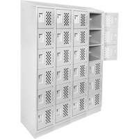 Assembled Clean Line Perforated Economy Lockers, 6 -tier, Bank of 4, 18" x 72" x 12", Steel Advanced Consulting and Training Ltd.