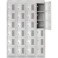 Assembled Clean Line Perforated Economy Lockers, 6 -tier, Bank of 4, 18" x 72" x 12", Steel Advanced Consulting and Training Ltd.