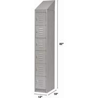 Lockers, 6 -tier, 12" x 18" x 82", Steel, Grey, Knocked Down Advanced Consulting and Training Ltd.