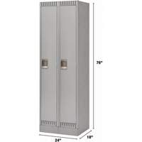 Lockers, Bank of 2, 24" x 18" x 76", Steel, Grey, Knocked Down Advanced Consulting and Training Ltd.