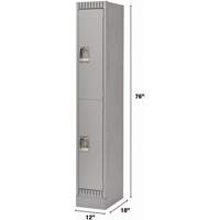Casiers, 2 niveaux, 12" x 18" x 76", Acier, Gris, D&eacute;mont&eacute; Advanced Consulting and Training Ltd.