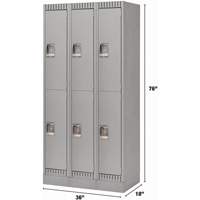 Casiers, 2 niveaux, Bloc de 3, 36" x 18" x 76", Acier, Gris, D&eacute;mont&eacute; Advanced Consulting and Training Ltd.