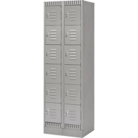 Lockers, 6 -tier, Bank of 2, 24" x 18" x 76", Steel, Grey, Knocked Down Advanced Consulting and Training Ltd.