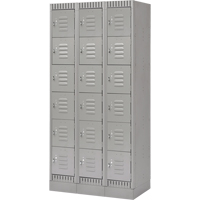Lockers, 6 -tier, Bank of 3, 36" x 18" x 76", Steel, Grey, Knocked Down Advanced Consulting and Training Ltd.