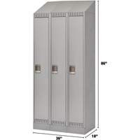 Lockers, Bank of 3, 36" x 18" x 86", Steel, Grey, Knocked Down Advanced Consulting and Training Ltd.