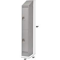 Lockers, 2 -tier, 12" x 18" x 86", Steel, Grey, Knocked Down Advanced Consulting and Training Ltd.