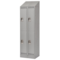 Lockers, 2 -tier, Bank of 2, 24" x 18" x 86", Steel, Grey, Knocked Down Advanced Consulting and Training Ltd.