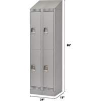 Lockers, 2 -tier, Bank of 2, 24" x 18" x 86", Steel, Grey, Knocked Down Advanced Consulting and Training Ltd.