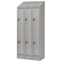 Lockers, 2 -tier, Bank of 3, 36" x 18" x 86", Steel, Grey, Knocked Down Advanced Consulting and Training Ltd.
