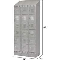 Lockers, 6 -tier, Bank of 3, 36" x 18" x 86", Steel, Grey, Knocked Down Advanced Consulting and Training Ltd.