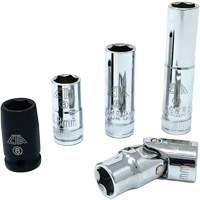 Chrome Finish Socket Set with Rail, 5 Pieces, 1/4" Drive Size Advanced Consulting and Training Ltd.