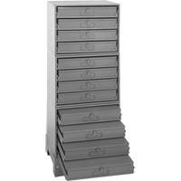 Armoire de rangement modulaire avec tiroirs, Acier, 12 tiroirs, 20-3/8" x 16" x 60-1/8", Gris Advanced Consulting and Training Ltd.