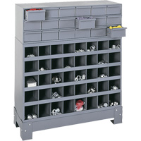 Unit&eacute; de stockage modulaire pour petites pi&egrave;ces, Acier, 18 tiroirs, 33-3/4" x 12-1/4" x 40-1/2", Gris Advanced Consulting and Training Ltd.