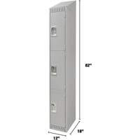 Lockers, 3 -tier, 12" x 18" x 82", Steel, Grey, Knocked Down Advanced Consulting and Training Ltd.