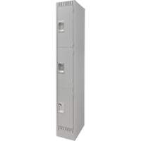 Lockers, 3 -tier, 12" x 18" x 76", Steel, Grey, Knocked Down Advanced Consulting and Training Ltd.