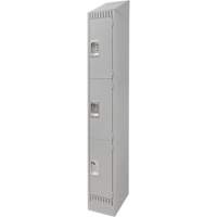 Lockers, 3 -tier, 12" x 18" x 86", Steel, Grey, Knocked Down Advanced Consulting and Training Ltd.