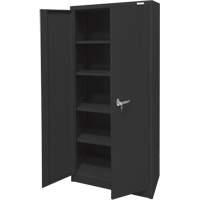 Armoire d'entreposage, Acier, 4 Tablettes, 66" h x 30" la x 15" P, Noir Advanced Consulting and Training Ltd.