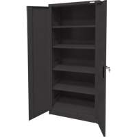 Armoire d'entreposage, Acier, 4 Tablettes, 66" h x 30" la x 15" P, Noir Advanced Consulting and Training Ltd.