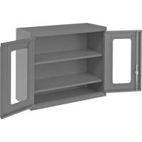 Armoire de rangement murale avec portes transparentes, 26-15/16" h x 29-7/8" la x 13-11/16" p, 2 tablettes, Acier, Gris Advanced Consulting and Training Ltd.
